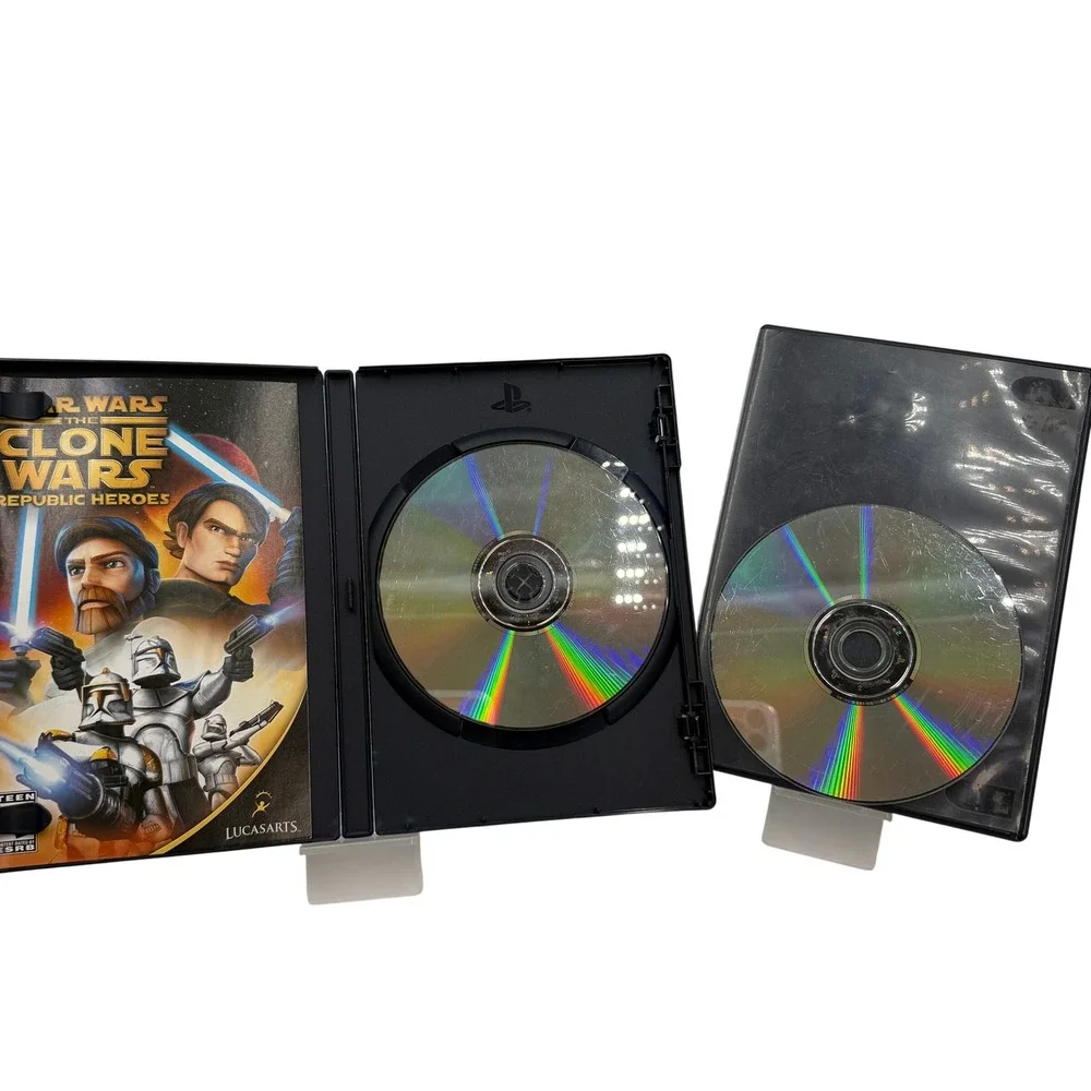 Sony PlayStation 2 Game Bundle Star Wars Clone Wars & SpongeBob 2003-2009